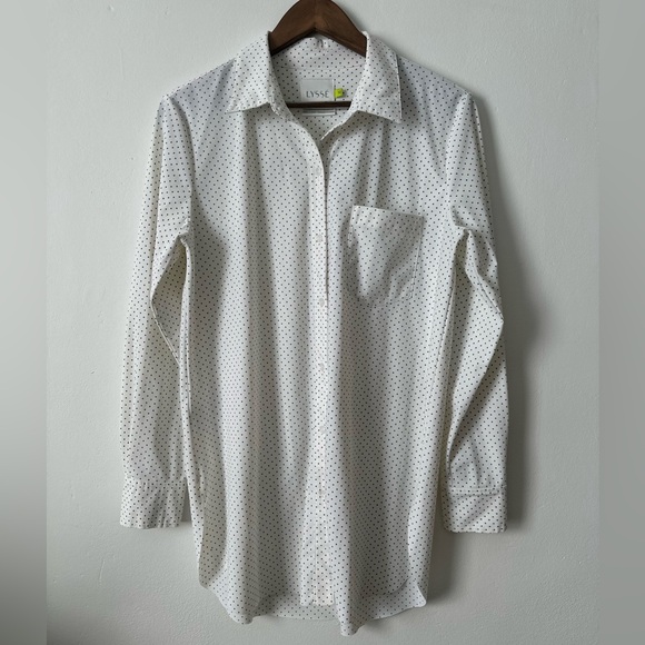 Lysse Tops - Lyssé Polka Dot Button-Down Shirt Medium NWOT